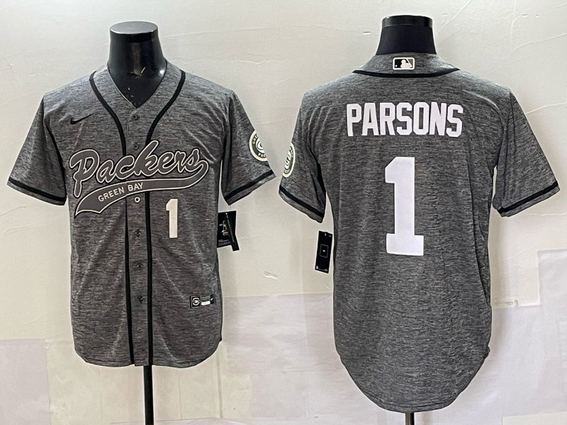 Men Green Bay Packers #1 Parson grey Nike NFL 2025 jersey 05->green bay packers->NFL Jersey